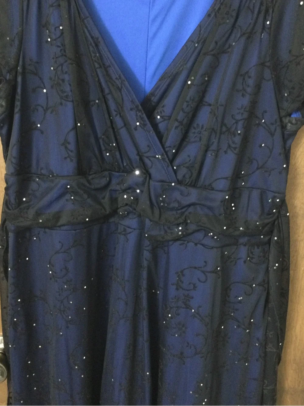 Studio 1940 Women’s 18 Navy Sparkle Asymmetrical Hem Dress - Picture 4 of 9